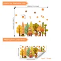 Cartoon forest fox and hedgehog window stickers size guide showing 60x52cm finished dimensions - 30*60cm