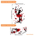 Wandtattoo Set mit roten Rosen und Ballerina Silhouetten für das Wohnzimmer - 30*90cm*2 Stk