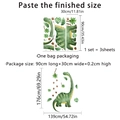 Stickers muraux dinosaures avec feuilles et empreintes pour décoration de chambre - Style Dinosaure et Feuilles Vertes (BM2063) / 30*90cm (Lot de 3)