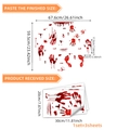 Luminous Halloween wall stickers set with bloody handprints and footprints, set of 3 sheets - Luminous Blood Handprint Footprint Set / 3 Pieces/Pack (20x30cm)