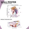 Girl Magic Wandtattoo Set mit Aquarell-Porträt und 3D Schmetterlingen für Mädchenzimmer - 30*60cm*2 Blätter + Eine Packung Schmetterlinge