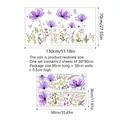 Stickers muraux autocollants fleurs violettes et papillons pour salon décor - Style Fleur Pourpre Papillon Coloré (MS6330)
