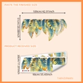 Sticker mural feuilles tropicales de monstera en or et bleu pour décoration - 30*90CM*2 Pièces