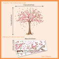 Adesivi murali con albero di ciliegio e uccelli, set di 3 fogli 30x90cm decorazione - Stile Fiori di Ciliegio e Uccelli