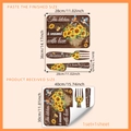 Sunflower kitchen wall sticker with knife, fork and 'Seasoned with Love' quote decal - 30*40cm