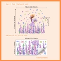 Lavender girl and butterflies wall decals with size guide for bedroom decor - 30*60cm*2 Sheets