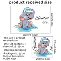 Detailed size specifications for cartoon elephant toilet sticker with flush reminder - German Version (Spülen sie.) / 25*25cm