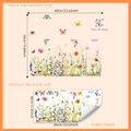 Adesivi per finestre a doppia faccia con fiori selvatici colorati e farfalle - 30*60cm