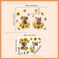 Süße Katzen Hunde Sonnenblumen Fensteraufkleber doppelseitig statisch 48x33cm Dekor - 30*40cm