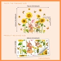 Adesivi murali girasole e coniglietto per cameretta bambini 76x62cm - 30*60cm*2 Fogli