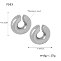 Minimalist silver titanium steel C-shaped hoop earrings with a polished mirror finish - Minimalist Smooth Ear Cuff (F913) / Silver