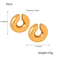 Polished 18K gold plated titanium steel hoop earrings with 3.0cm diameter and thick tube - Minimalist Smooth Ear Cuff (F913) / Gold