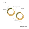 Boucles d'oreilles torsadées en acier titane doré avec zircon vert et taille - Boucles d'Oreilles Dorées Avec Zircone Verte