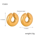 Chunky 18K gold plated titanium steel hoop earrings with unique hammered texture design - Artistic Hammered Ear Cuff (F1003) / Gold
