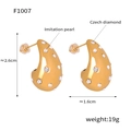 Gold plated waterdrop earrings with imitation pearls and sparkling Czech diamonds - Imitation Pearl Czech Diamond Style (F1007) / Gold