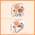 Pink and orange floral wall stickers with butterflies for home decor, 12x13cm size - 15*15cm