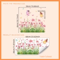 Pegatinas de ventana de hadas de flores rosas, calcomanías estáticas de doble cara - Especificación Estándar