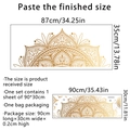 Goldener Mandala Wandaufkleber mit Layout-Maßen und endgültiger Anwendungsgröße - 30*90cm / Gold