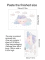 Dimensions détaillées des stickers muraux lune et étoiles pour déco chambre d'enfant - 30x60cm