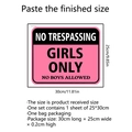 Adesivo murale Girls Only rosa e nero per porta camera delle ragazze, misura 30x25cm - 25*30cm