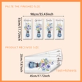 Creative 4-piece set of watercolor floral wall stickers in glass vases for room decoration - Four-Panel Potted Plants (ATW2053-KN) / 20x45cmx4 Sheets