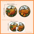 Autumn pumpkin and maple leaf static window stickers in stained glass style, 2 sheets set - 30*30cm*2Pcs