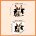 3D Wandtattoo mit niedlichem Hasen-Motiv inklusive Maßen für die Wohndekoration - 3D-Loch-Hasen-Stil (BM9254-YX) / 30*30cm