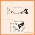 Double-sided cat and dog window stickers with size specifications for glass decoration - 30x40cm