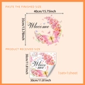 Floral butterfly welcome wall sticker set, 35x40cm home decor adhesive decal - Pink Floral Circle Style (MS2550) / 30x30cm
