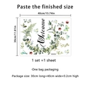 Detailed dimensions of 40x30cm Welcome wall sticker with floral and butterfly motifs - Green Leaf And Pink Flower Style (MS7047)