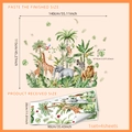 Stickers muraux animaux de la jungle avec girafe et éléphant pour chambre d'enfant - Grand Ensemble (4 Feuilles)