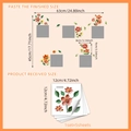 Wandsticker-Set mit 5 Bögen, orangefarbene Blumen und grüne Blätter Dekoration - 12*12cm*5Stk