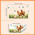 Pastoral style wall sticker with hens, eggs, and butterflies for home decoration - 30*60cm