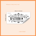 Adesivo per porta bagno in PVC nero con elegante motivo decorativo europeo 30x15cm - Stile Scritta Semplice / Nero