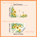 Sunflower and green leaf static glass window film sticker for home decor set - Sunflower Green Leaves Set / 30*40cm