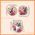 Détail de stickers électrostatiques colibri et hibiscus colorés pour vitres 27cm - Style Floral Colibri (XC9000)