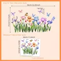 Doppelseitige Schmetterling-Blumen-Fensteraufkleber, bunte Glasdekoration für das Wohnzimmer - 30*30cm*2Stk
