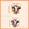 Double-sided cow and maple leaf static window cling sticker with size specifications - 30*30cm