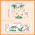 Stickers muraux tropicaux avec feuilles de bananier et perroquet, décor 90x79 cm - 30x90cm (2 Feuilles)