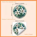 Retro lily flower 3D static glass window film sticker with double-sided art print - 30*30cm
