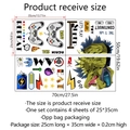 Ensemble de stickers muraux gamer et dinosaure avec spécifications de dimensions - 25*35cm (Lot de 4)