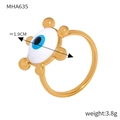 Vergoldeter Emaille-Ring mit bösem Blick, 1,9 cm Durchmesser und Gewicht 3,8 g. - US 6 / Ring (A635) / Gold