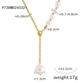 Spécifications de taille pour collier en perles baroques et acier titane pesant 17g - Collier Or