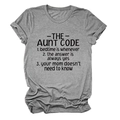 Λεπτομέρεια γκρι T-shirt με τύπωμα The Aunt Code και υφή από τα γυρισμένα μανίκια - S / Σκούρο Γκρι (Μαύρη Γραμματοσειρά)