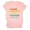 Détail d'un t-shirt rose en coton avec manches retroussées et typographie rétro pour prof - S / Rose