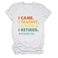 Détail du t-shirt blanc en coton avec slogan coloré rétro de style enseignant - S / Sable
