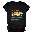 Détail de l'imprimé coloré 'I Came I Taught' sur le t-shirt en coton noir décontracté - S / Noir