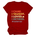 Vue détaillée du t-shirt en coton avec citation rétro de professeur et texture du tissu - S / Rouge