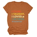 Détail de la texture chinée et du texte vintage sur le t-shirt enseignant orange - S / Orange Brûlé
