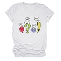 Détail de l'imprimé ponctuation Wait What Stop It sur ce t-shirt en coton blanc - S / Hauts / Blanc